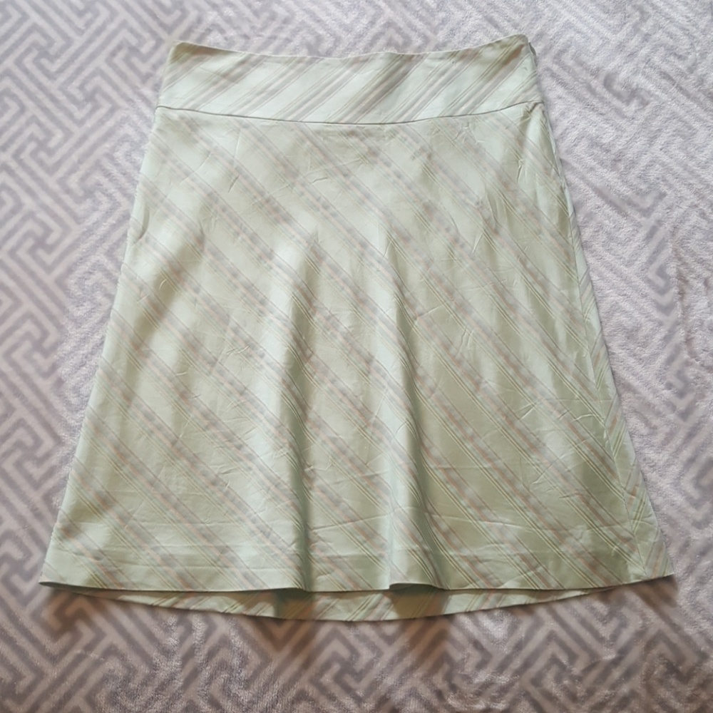 Banana Republic Light Green Striped Skirt